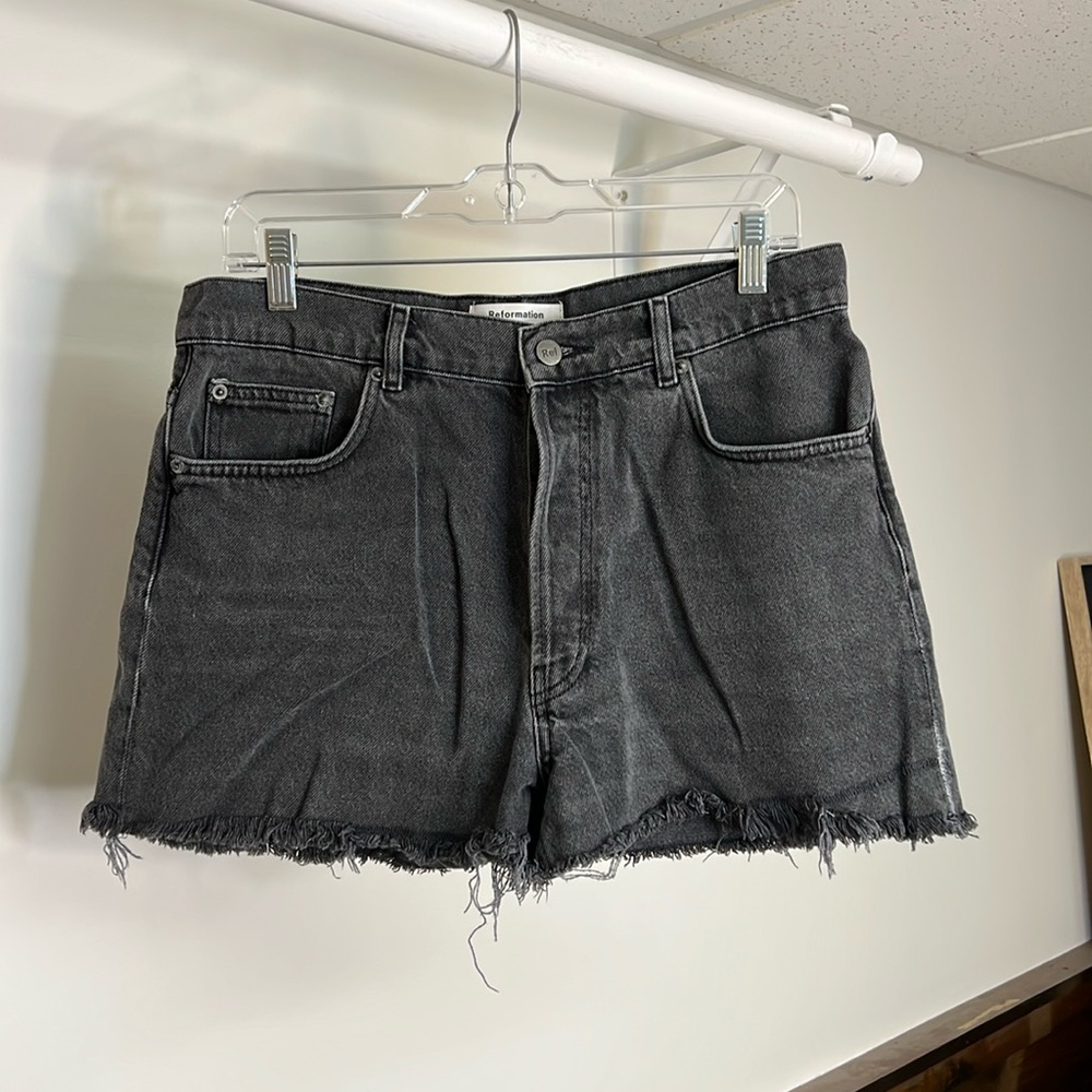 Reformation Jeans Cut Off Jean Short Seine Raw Hem‎ High Rise Button Fly- 29